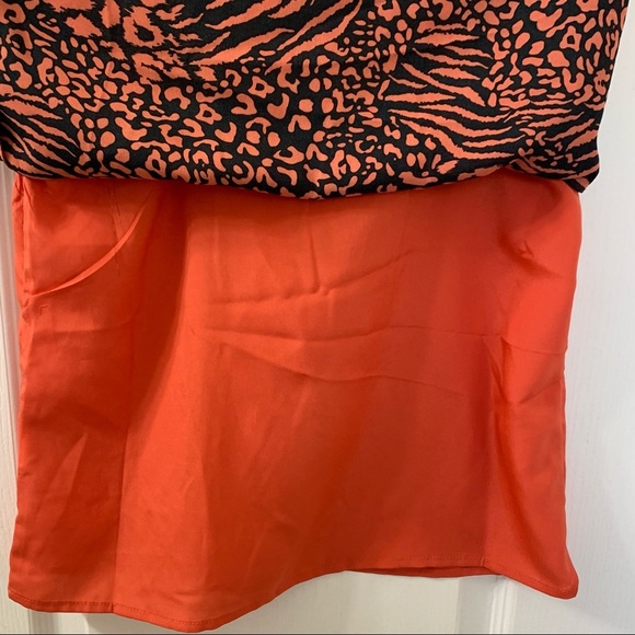 Orange Black Animal Print Silky Tank Top Women’s Size XS - Picture 11 of 16